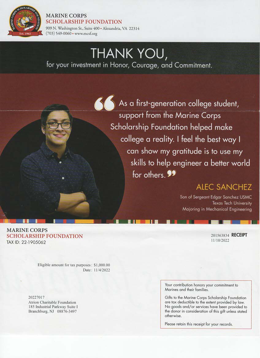 THANK YOU for your investment in Honor, Courage, and Commitment! - AT ...